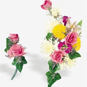 White, Pink & Yellow Corsage