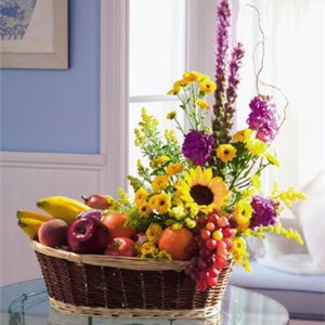 Sunshine Fruit & Flower Basket